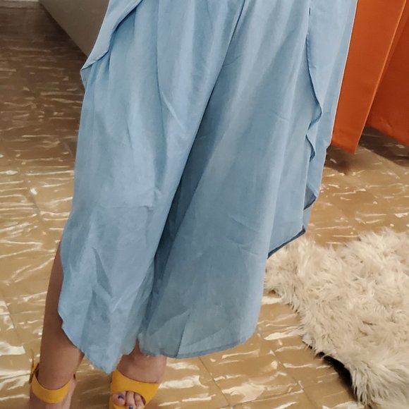 NWOT Plus Denim Off the Shoulder Jumpsuit - Picture 4 of 6